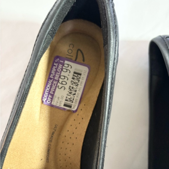 Clarks Black Leather women’s chunky Loafers size 9 - Picture 2 of 6